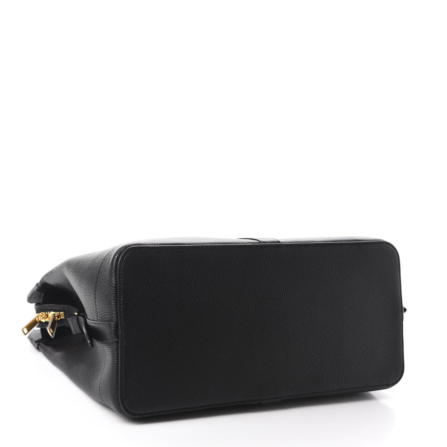 Grained Calfskin Medium Cabas De France Black