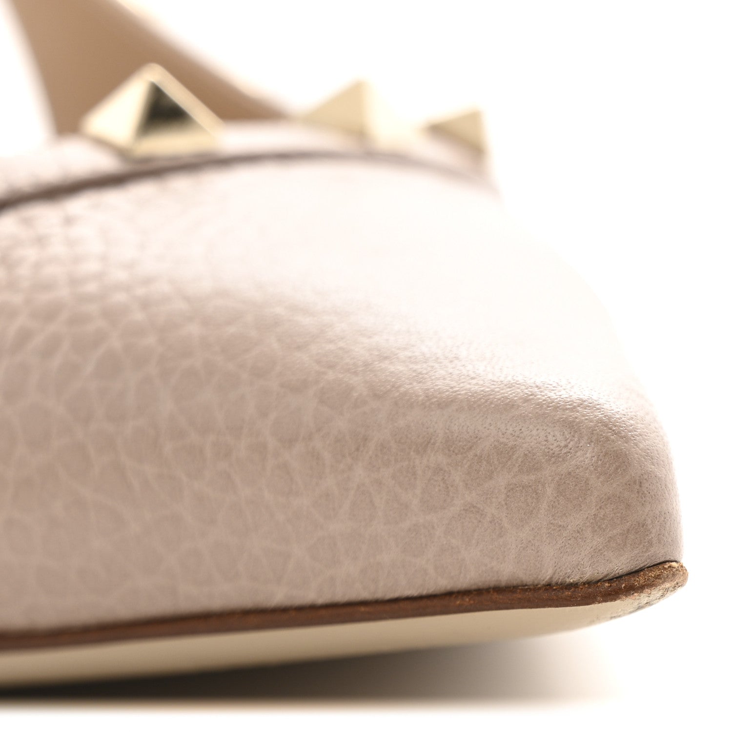 Valentino Garavani Pebbled Calfskin Rockstud Half D'Orsay Slingback 50mm Pumps 37.5 Poudre 11 of 12