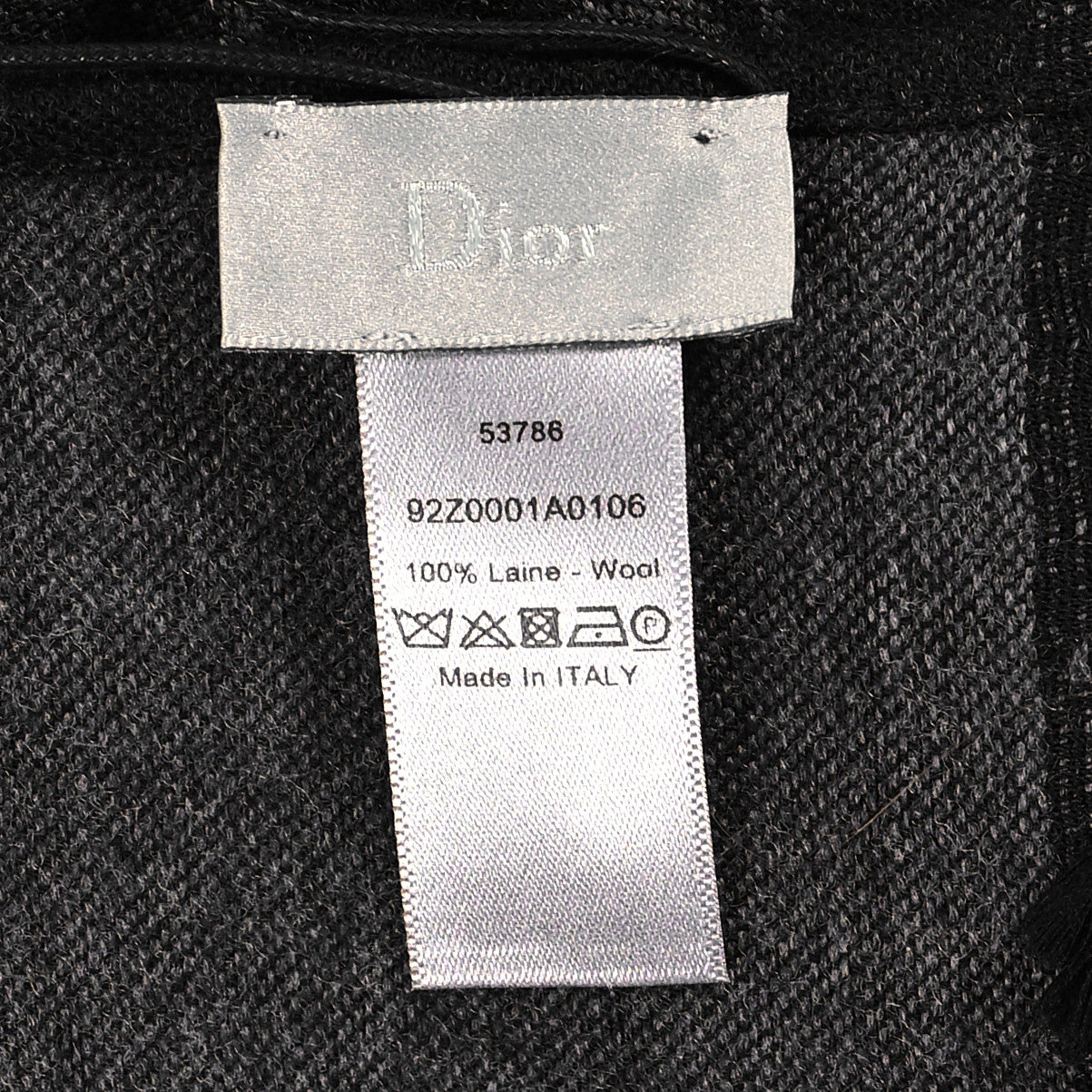 Christian Dior Wool Oblique Throw Blanket Black 3 of 3