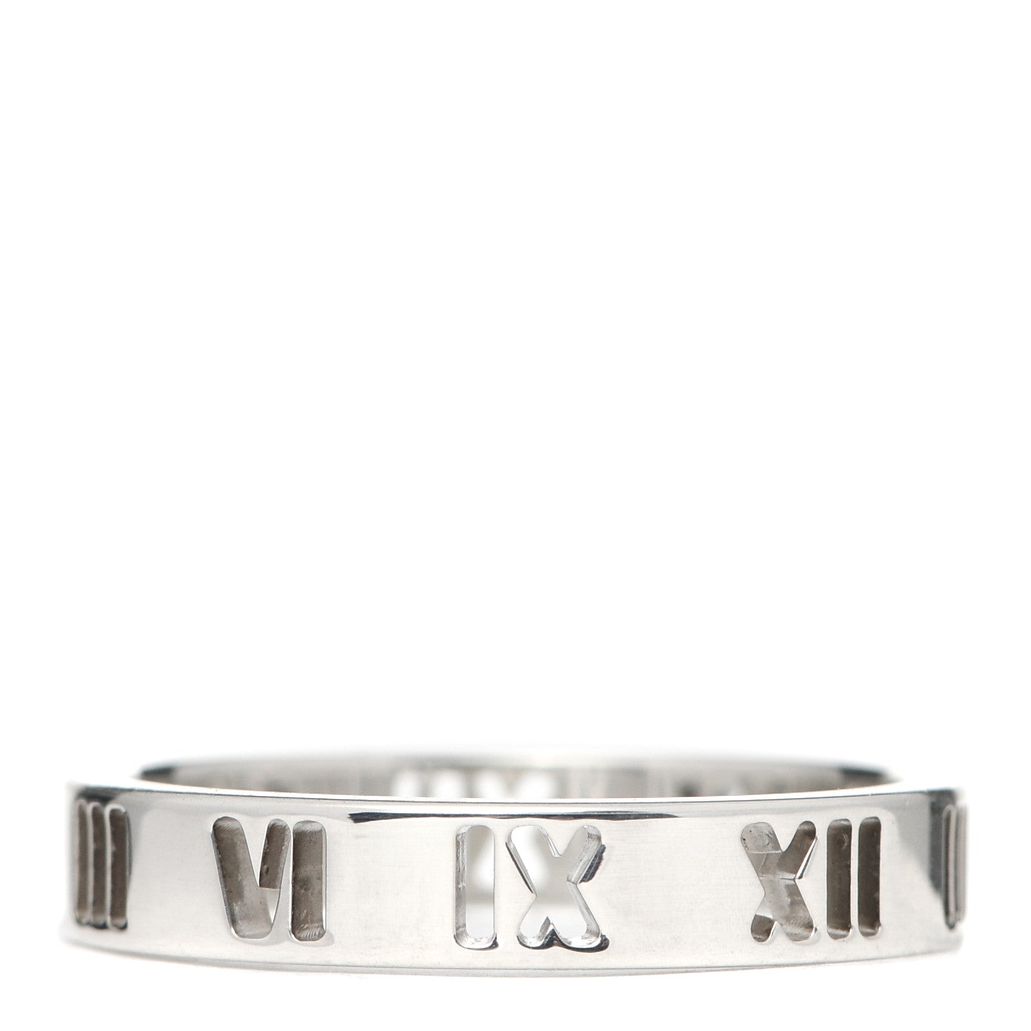 Tiffany Sterling Silver Narrow Atlas Pierced Ring 53 6.25 1 of 5