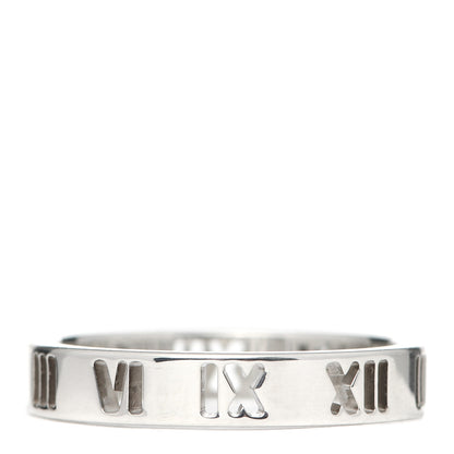 Tiffany Sterling Silver Narrow Atlas Pierced Ring 53 6.25 1 of 5