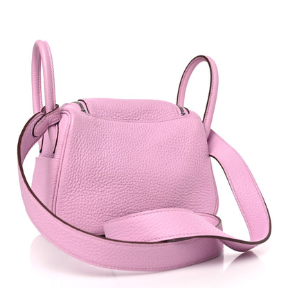 Hermes Taurillon Clemence Mini Lindy 20 Mauve Sylvestre 3 of 10