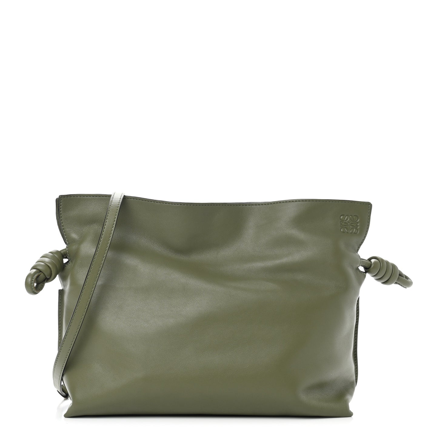 Calfskin Small Flamenco Knot Bag Avocado Green