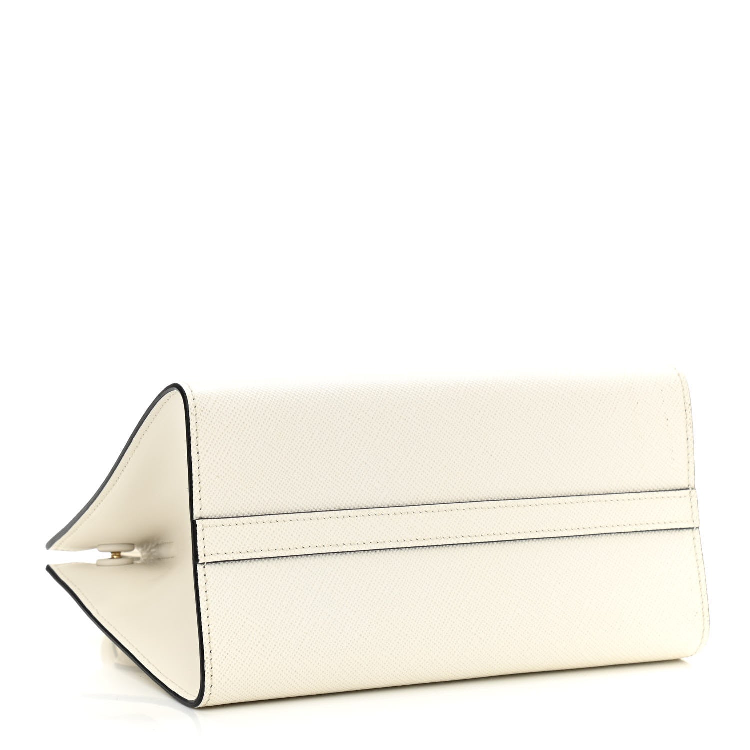 Prada Saffiano Cuir Calfskin Small Monochrome Top Handle Tote White 3 of 6