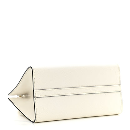 Prada Saffiano Cuir Calfskin Small Monochrome Top Handle Tote White 3 of 6