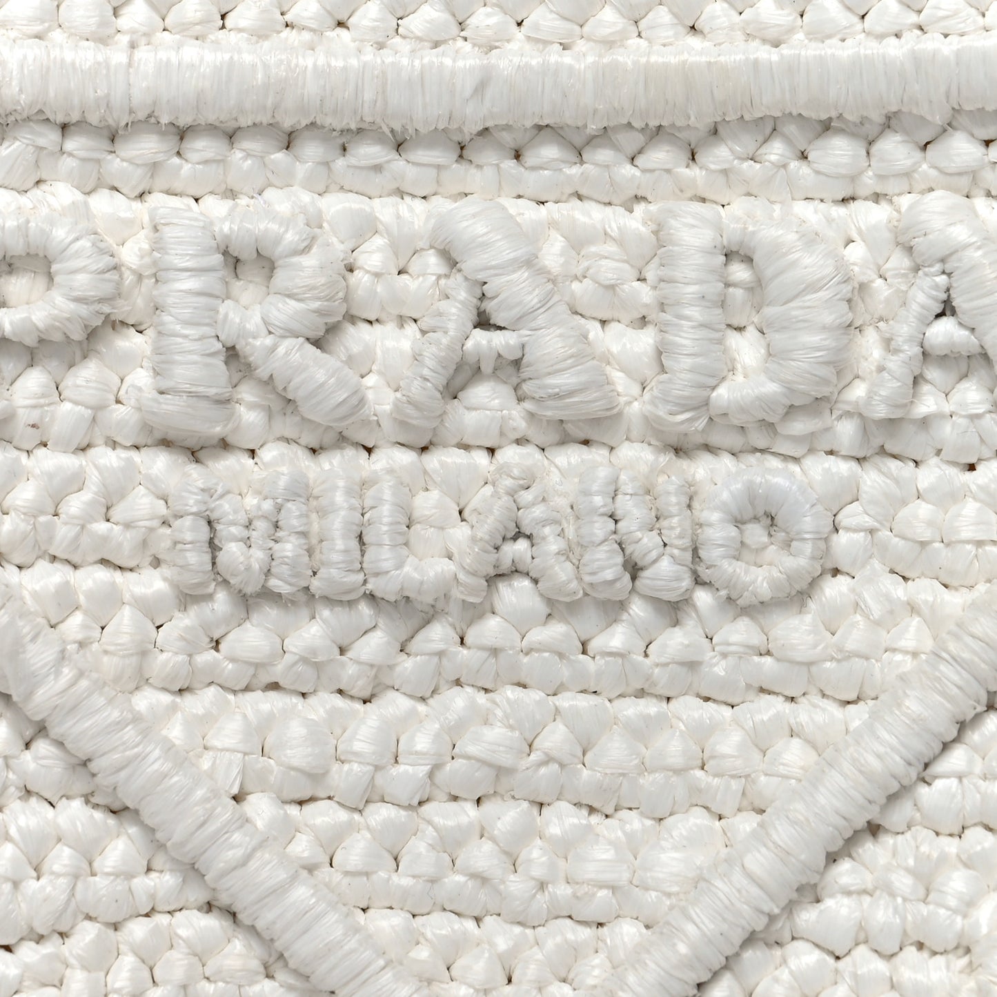Yarn Raffia Effect Crochet Triangle Shoulder Bag White