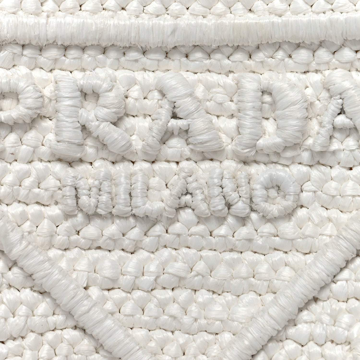 Prada Yarn Raffia Effect Crochet Triangle Shoulder Bag White 6 of 8