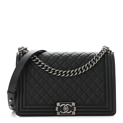 Chanel Grained Calfskin Quilted New Medium Boy Flap Black 1 of 11
