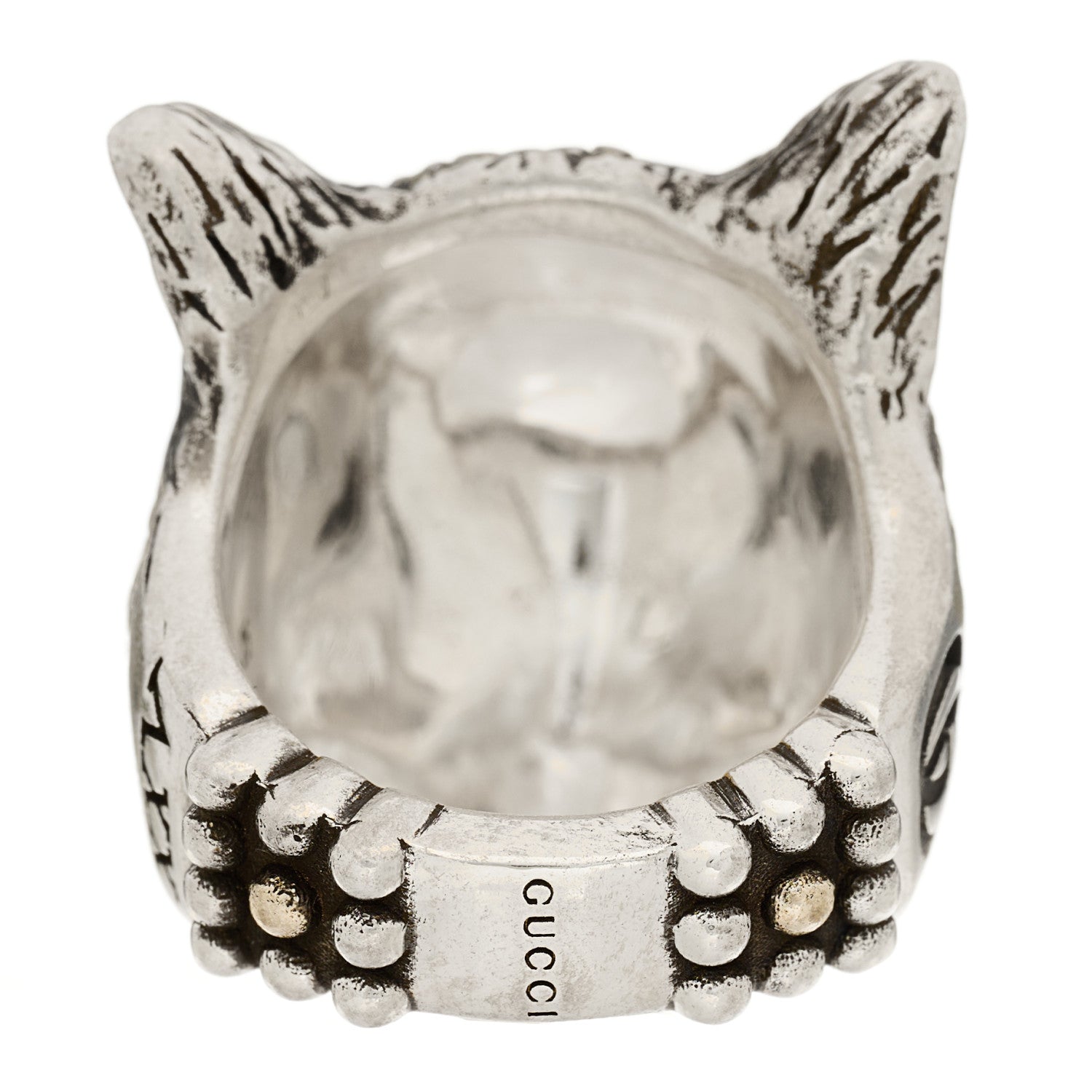 Gucci Sterling Silver Large Anger Forest Wolf Head Ring 65 11 5 of 7