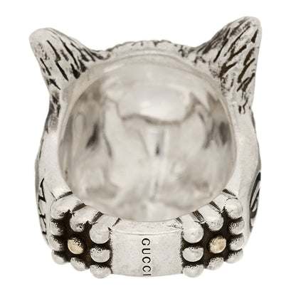 Gucci Sterling Silver Large Anger Forest Wolf Head Ring 65 11 5 of 7