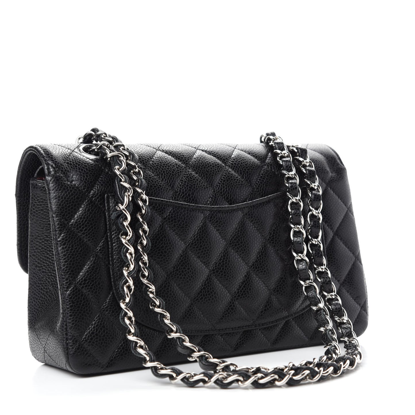 Caviar Quilted Small Double Flap Black