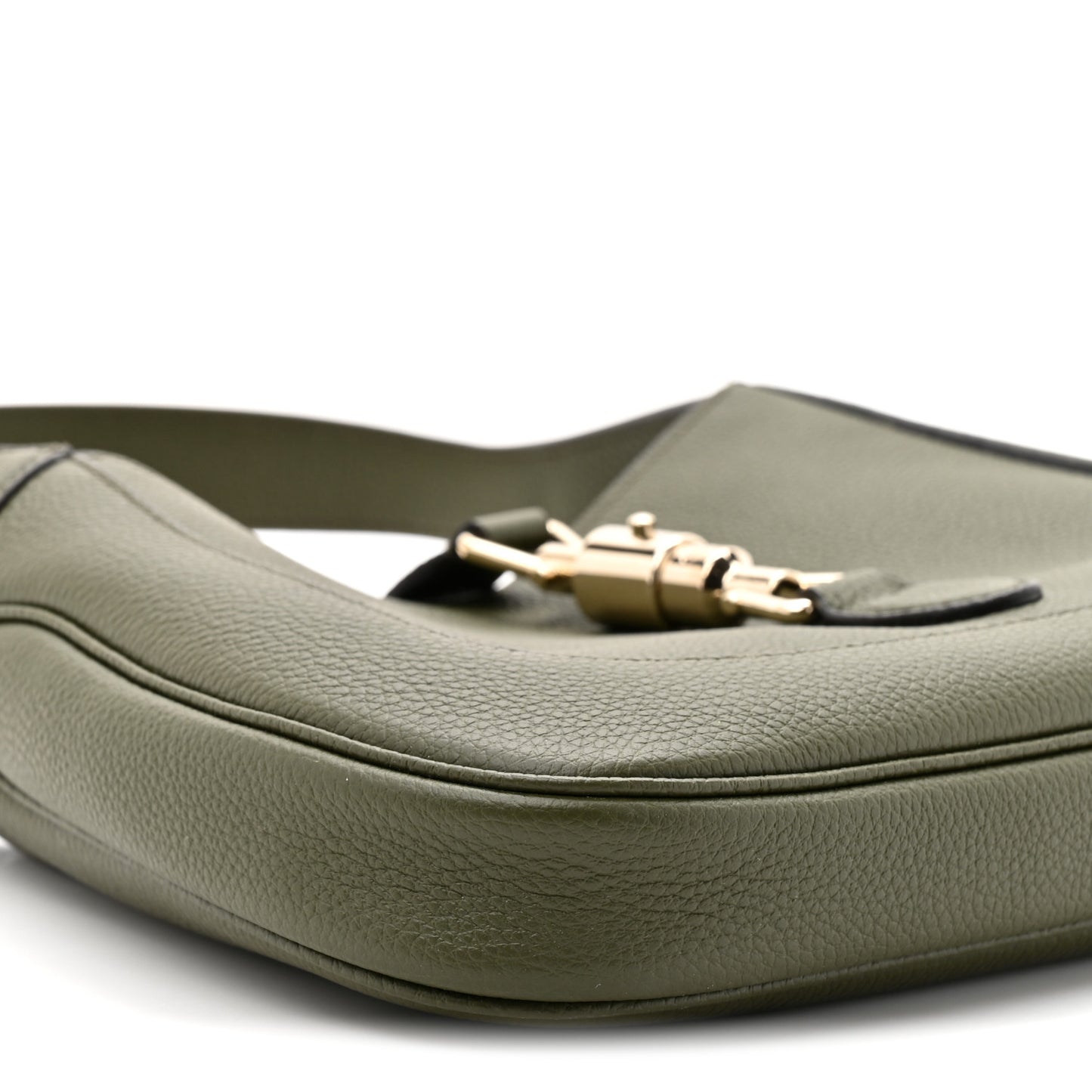 Grand Prix Calfskin Web Medium Jackie 1961 Hobo Dark Green