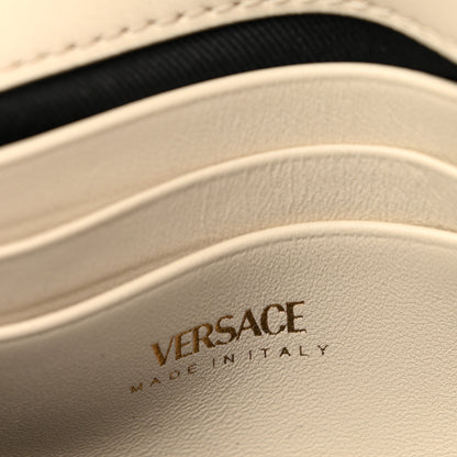 Versace Satin Crystal Medusa Chain Clutch Beige 6 of 10