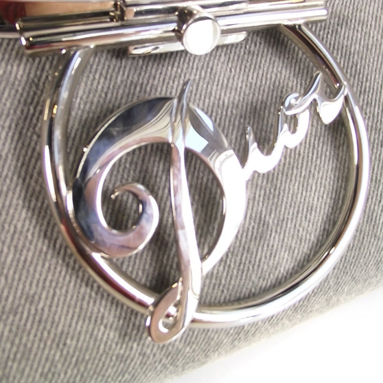 Denim Logo Frame Bag Gray