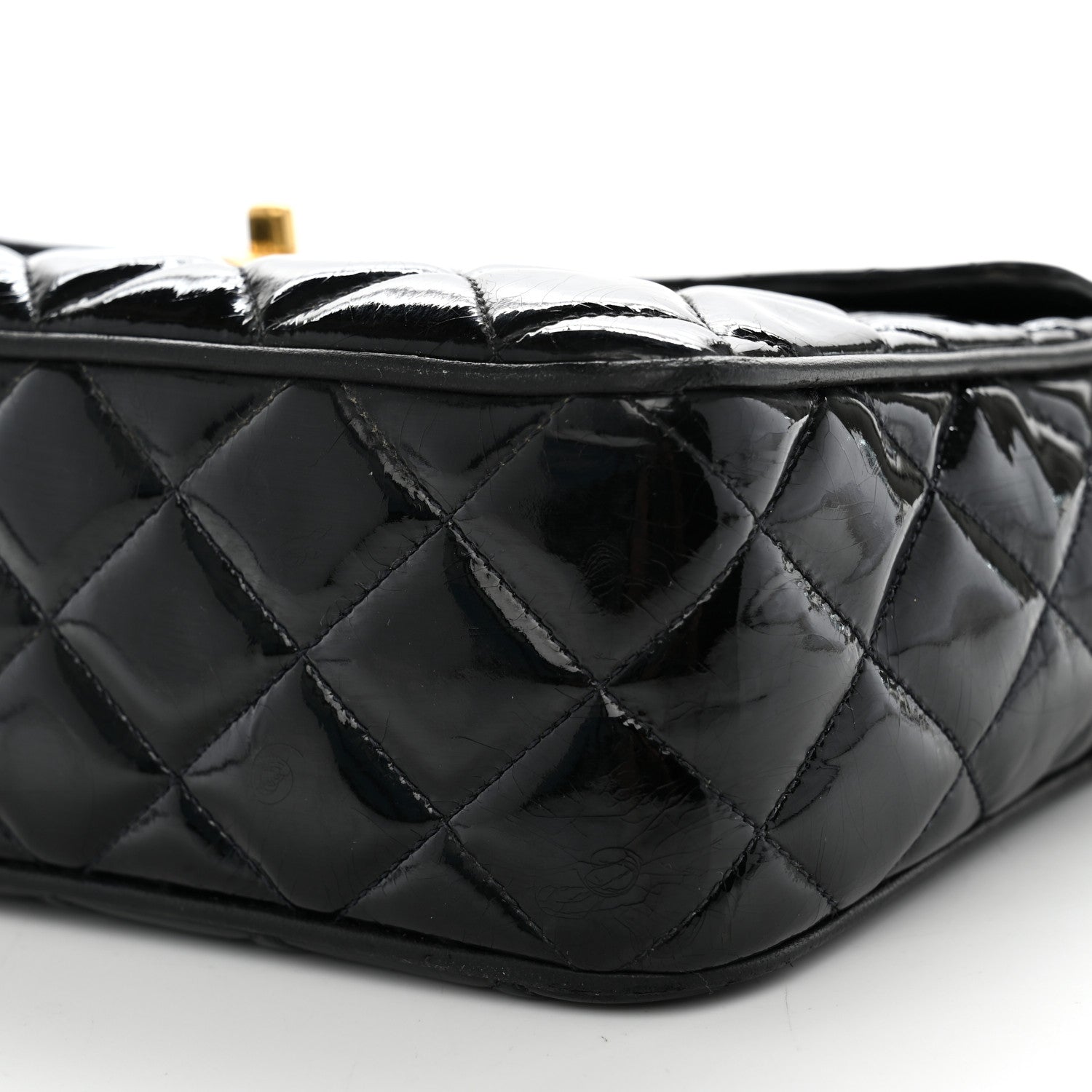 Chanel Patent Quilted CC Camera Case Black 11 of 14