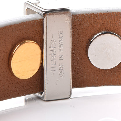 Hermes Swift Mini Dog Clous Carres Bracelet T3 White 6 of 7