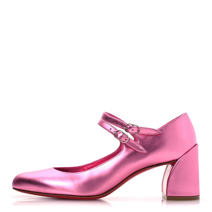 Christian Louboutin Metallic Calfskin Miss Jane Mary Janes 55 Pumps 39 Glam 1 of 11