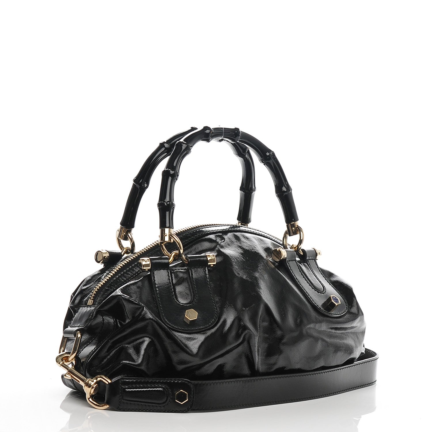 Gucci Dialux Pop Bamboo Top Handle Tote Black 3 of 7