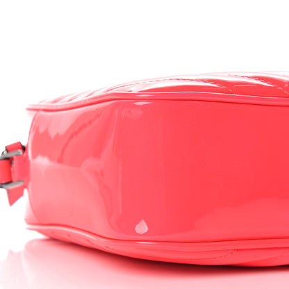 Saint Laurent Patent Calfskin Matelasse Monogram Lou Camera Bag Neon Pink 5 of 9