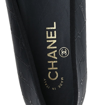 Chanel Printed Lambskin Patent Cap Toe Ballerina Flats 39 Black 7 of 10