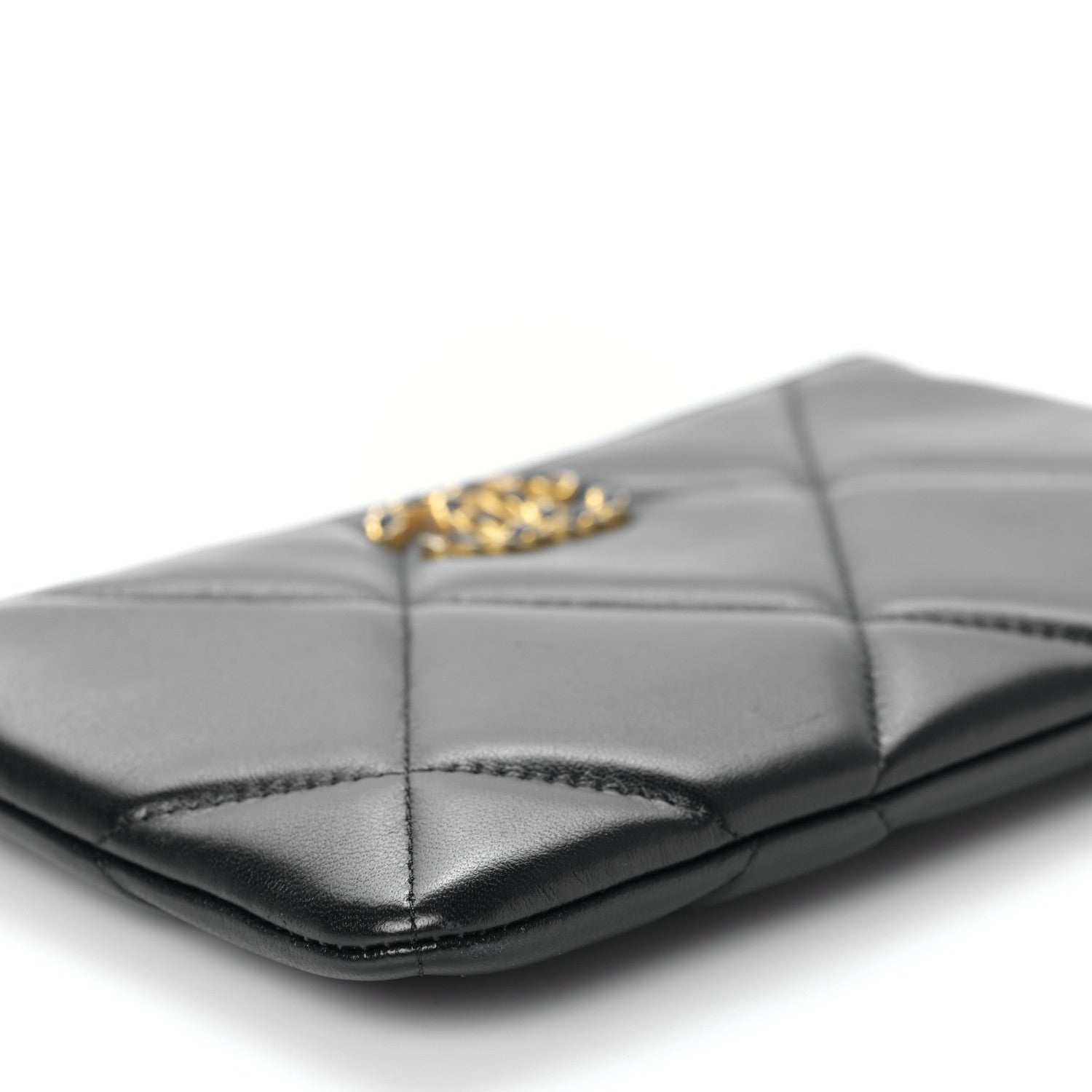 Chanel Lambskin Quilted Small Chanel 19 Pouch Black 8 of 10