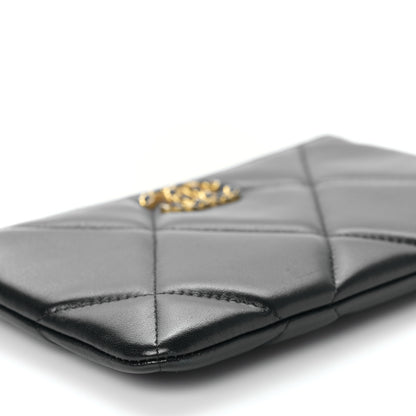 Chanel Lambskin Quilted Small Chanel 19 Pouch Black 8 of 10