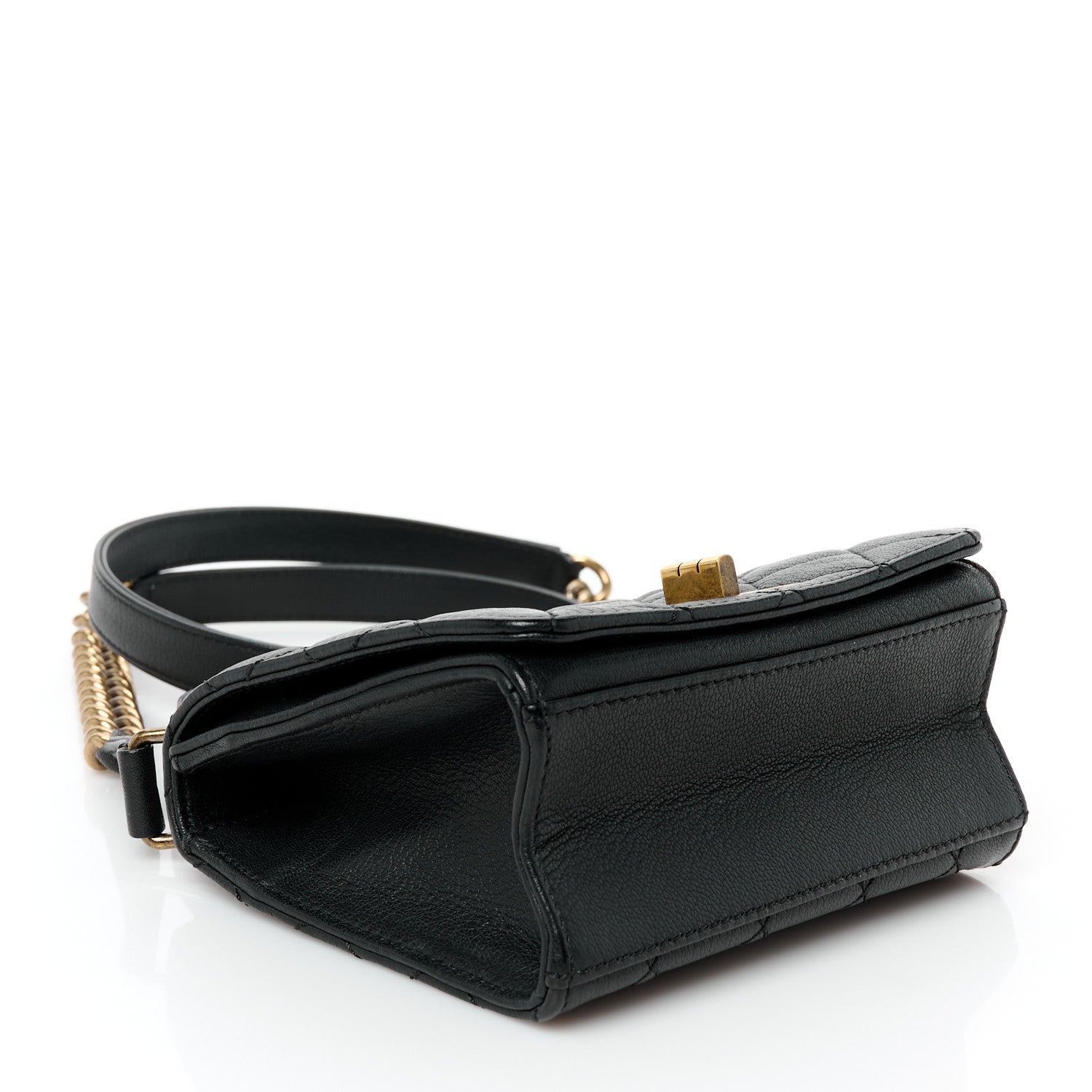 Chanel Goatskin Quilted Small Rita Top Handle Flap Black 4 of 11