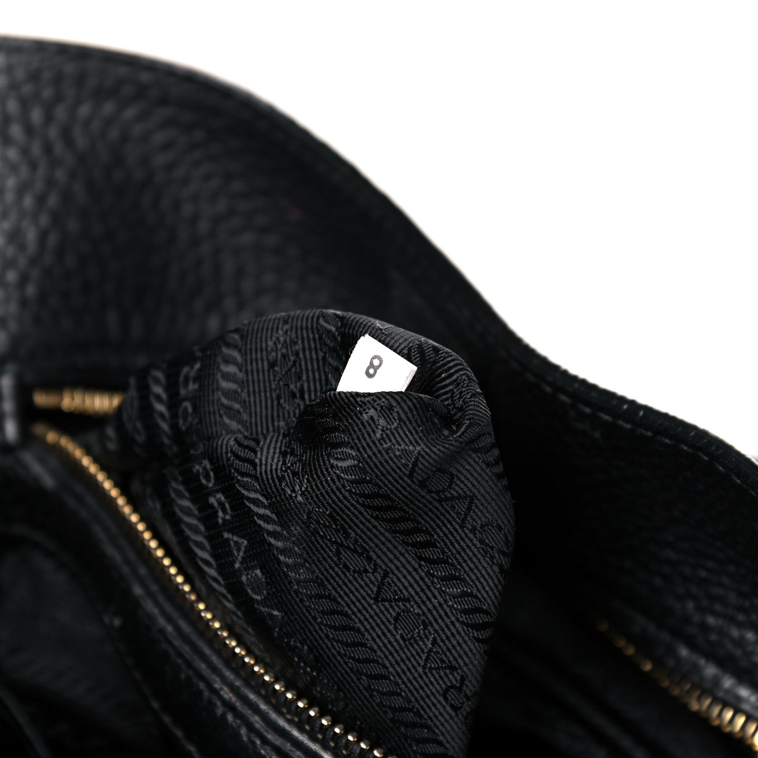 Prada Vitello Daino Side Pocket Tote Black 7 of 25