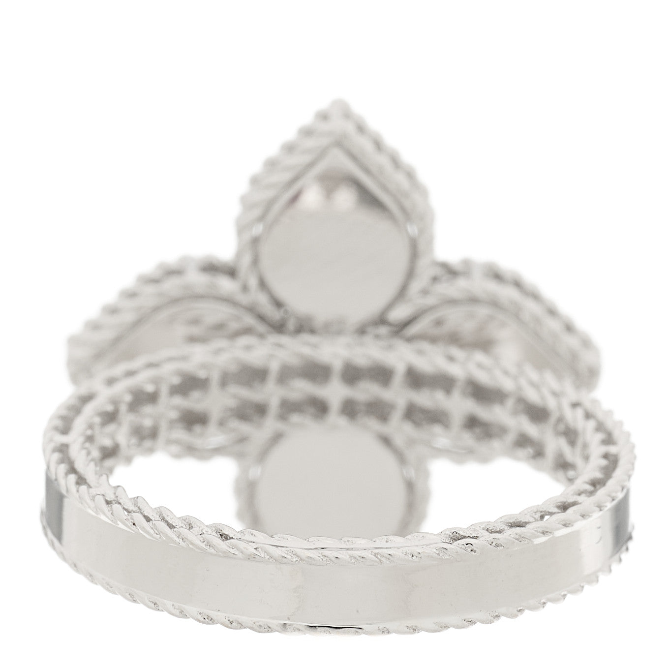 18K White Gold Diamond Venetian Princess Flower Ring 53 6.5