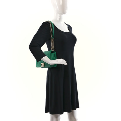 Chanel Caviar Quilted Medium Boy Flap Green 2 of 9