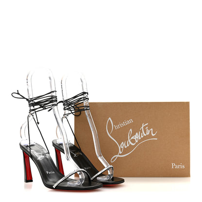 Christian Louboutin Kid Suede Condora Lacestrass 85 Sandals 37.5 Black 9 of 9