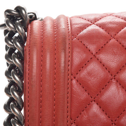Chanel Calfskin Quilted Medium Boy Flap Red 13 of 19