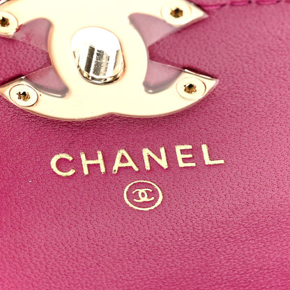 Chanel Tweed Lambskin Quilted Waist Bag With Coin Purse Fuchsia 8 of 10