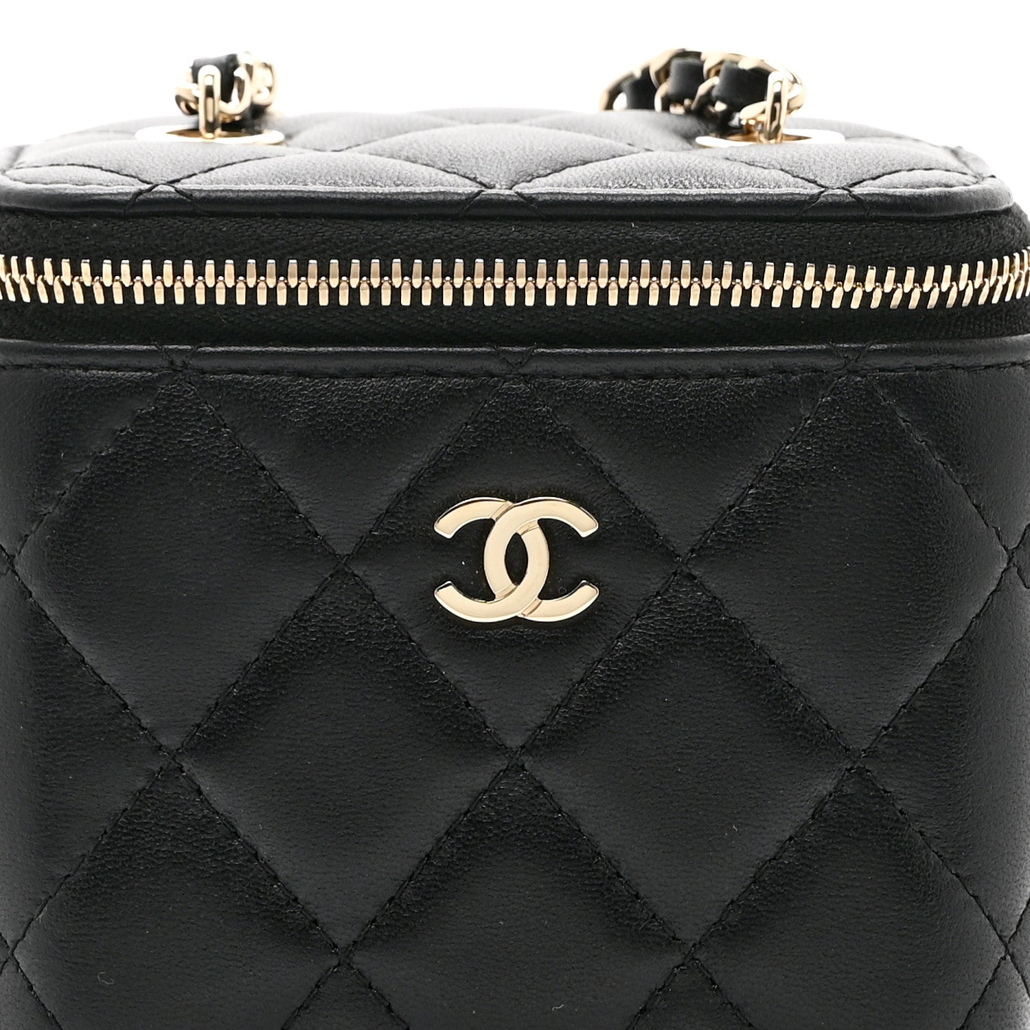 Chanel Lambskin Quilted Mini Vanity Case With Chain Black 8 of 10