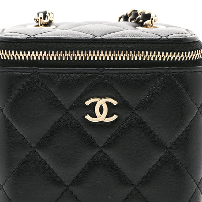 Chanel Lambskin Quilted Mini Vanity Case With Chain Black 8 of 10