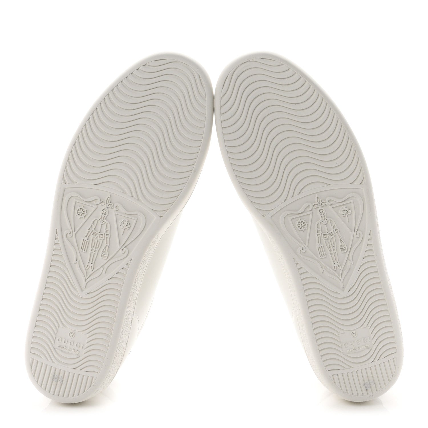 Gucci Calfskin Miro Soft Interlocking G Perforated Womens Ace Sneakers 38.5 White Grey Sky 6 of 11