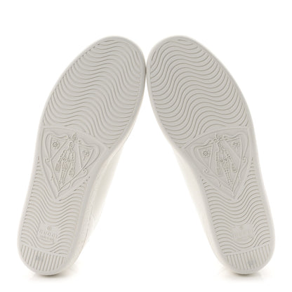 Gucci Calfskin Miro Soft Interlocking G Perforated Womens Ace Sneakers 38.5 White Grey Sky 6 of 11