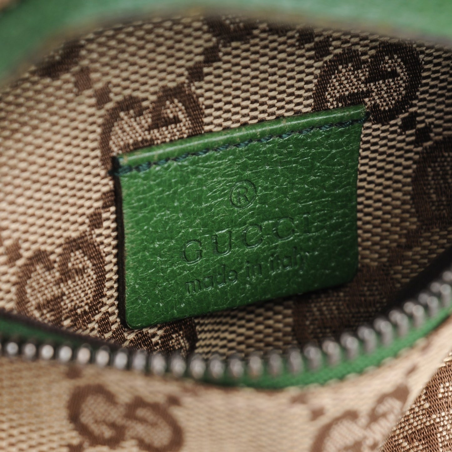 GG Monogram Web Double Pocket Belt Bag Green