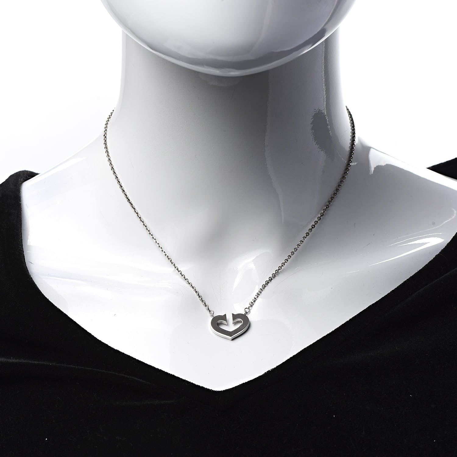 Cartier 18K White Gold Medium Hearts and Symbols Necklace 2 of 6