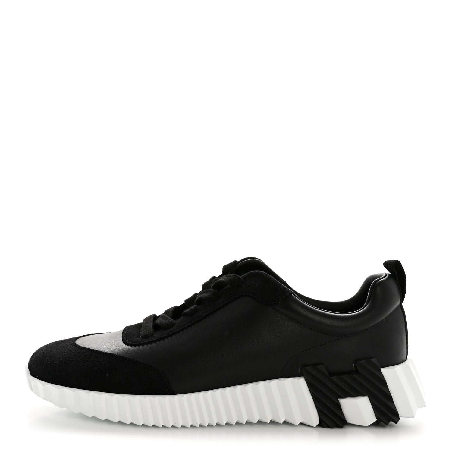 Hermes Goatskin Suede Goatskin Bouncing Sneakers 40 Black 1 of 10