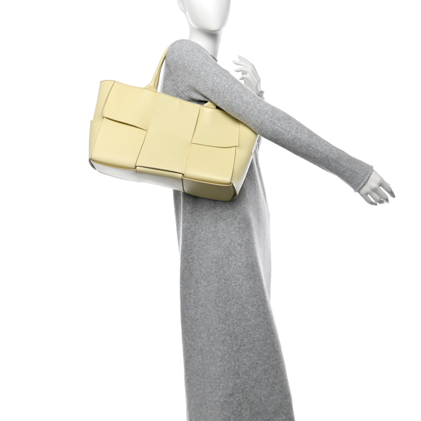 Nappa Maxi Intrecciato Medium Arco Tote Ice Cream