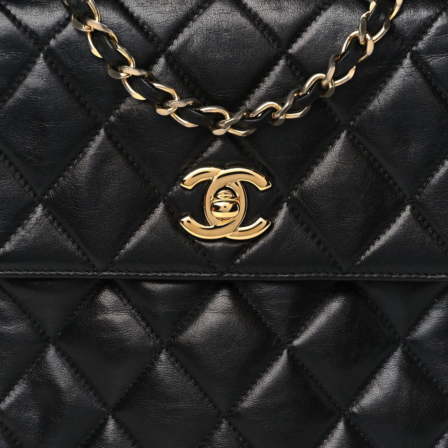 Chanel Lambskin Quilted Flap Crossbody Black 8 of 12