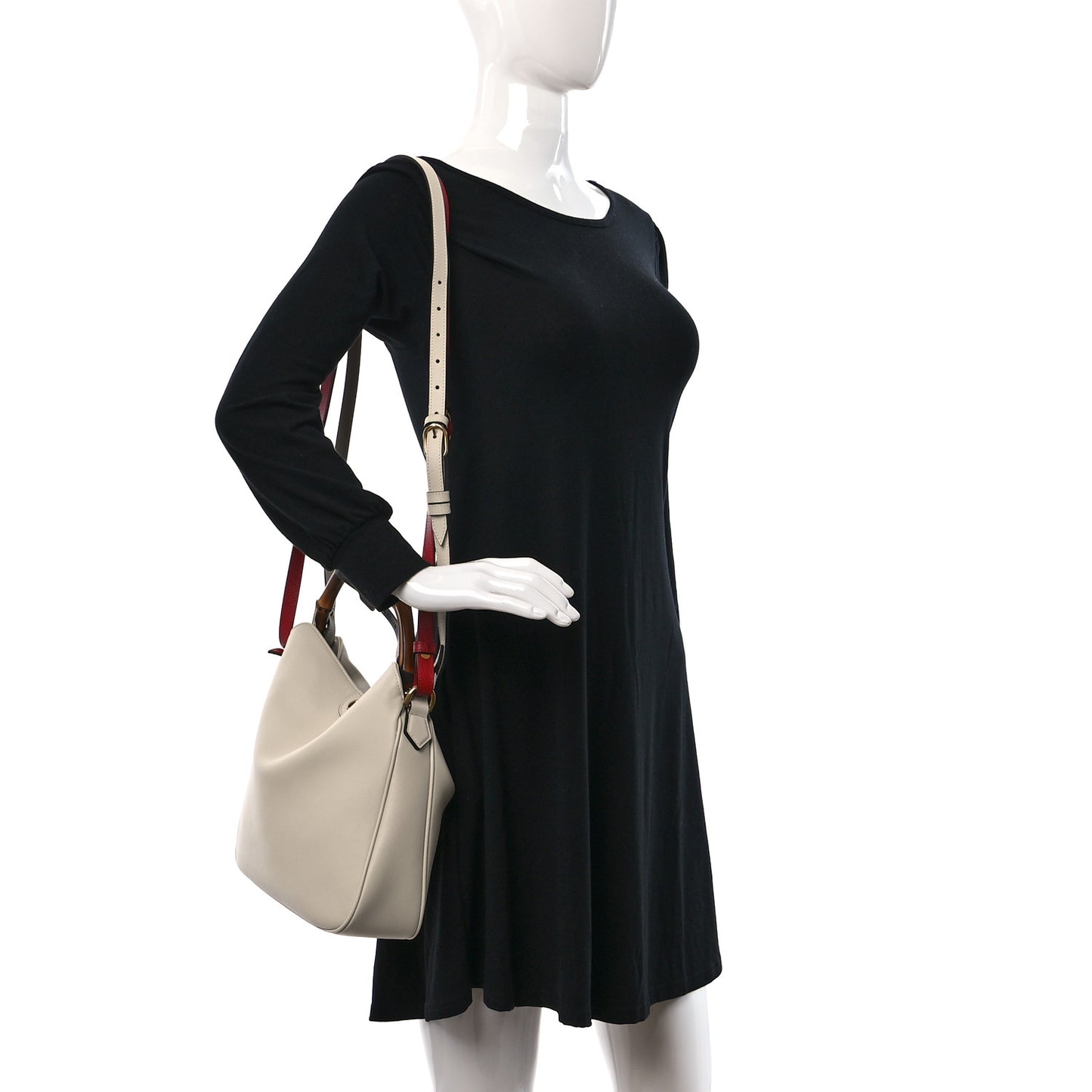 Softy Wonka Textured Dollar Calfskin Medium Diana Bamboo Shoulder Bag Mystic White Hibiscus Red
