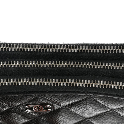 Chanel Caviar Quilted Triple Zip Wallet Black 8 of 10