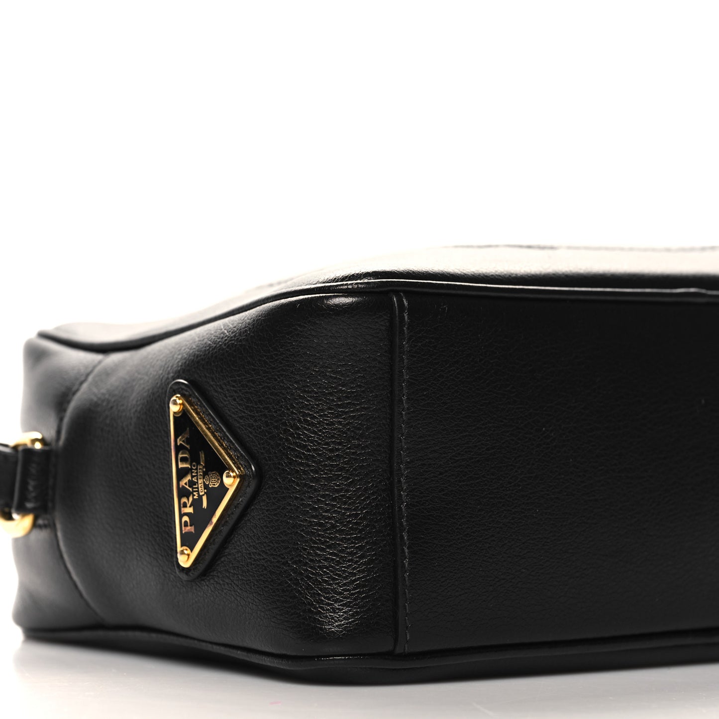 Glace Calfskin Embossed Logo Crossbody Black