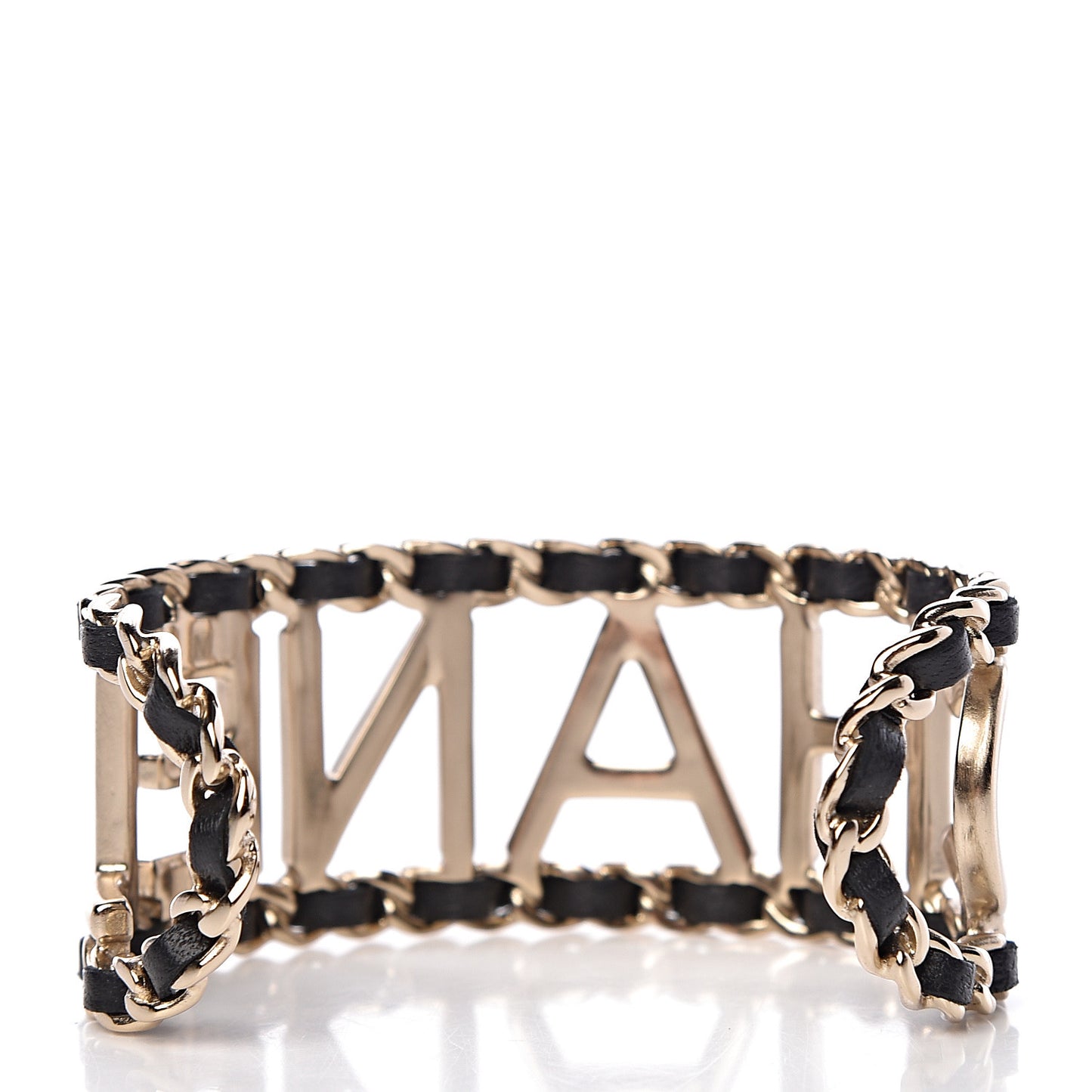 Lambskin Vintage Allure Cuff Bracelet M Black Gold