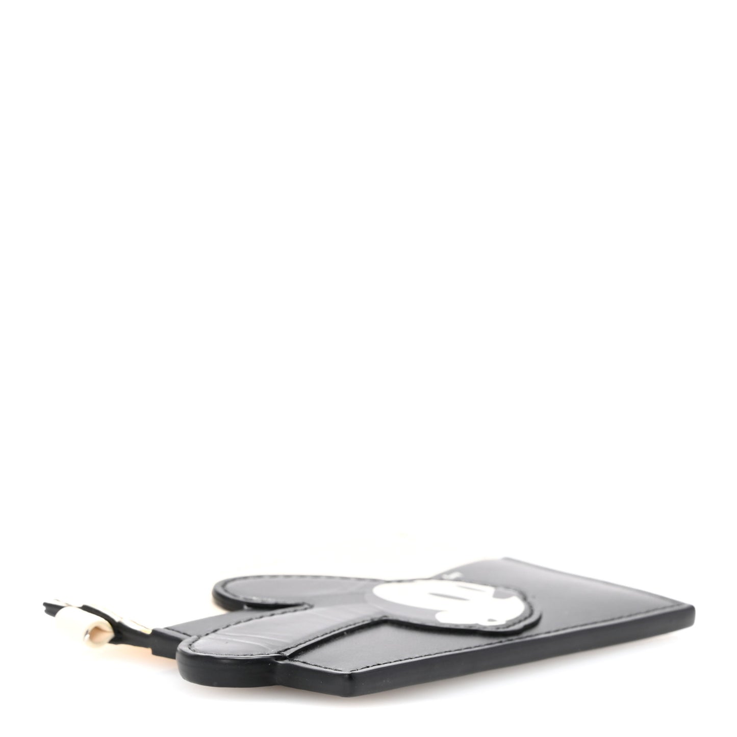 X DISNEY Calfskin Oswald Card Holder White Black