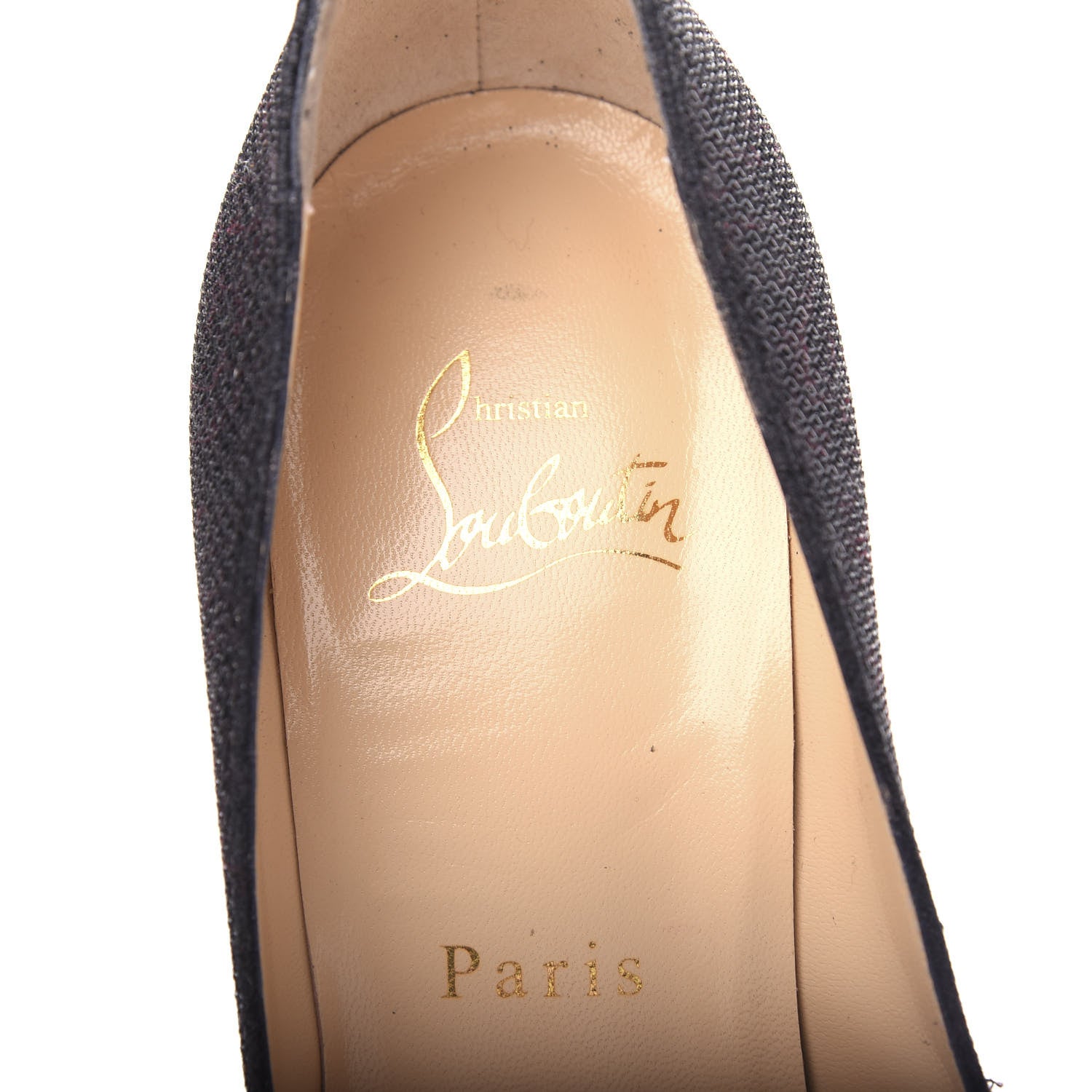 Christian Louboutin Glitter Tisse Veau Velours Coralta Mia 100 Pumps 36 Version Black 7 of 9