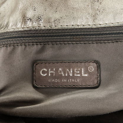 Chanel Metallic Glazed Calfskin Perforated Large Rodeo Drive Tote Silver 7 of 8