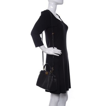 Fendi Nappa Mini Peekaboo Iconic Satchel Black 2 of 9